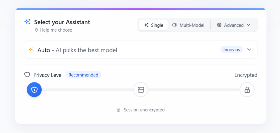 Start view of a new ChtSafe chat
